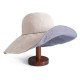 Women Double-sided Cotton Linen Floppy Hat Sunshade Sun Screen Seaside Hat Stripe Foldable Hat Bucket Hat