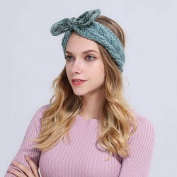 Women Earmuffs Handmade Knitted Bow Hair Band Good Elastic Headband