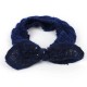 Women Earmuffs Handmade Knitted Bow Hair Band Good Elastic Headband