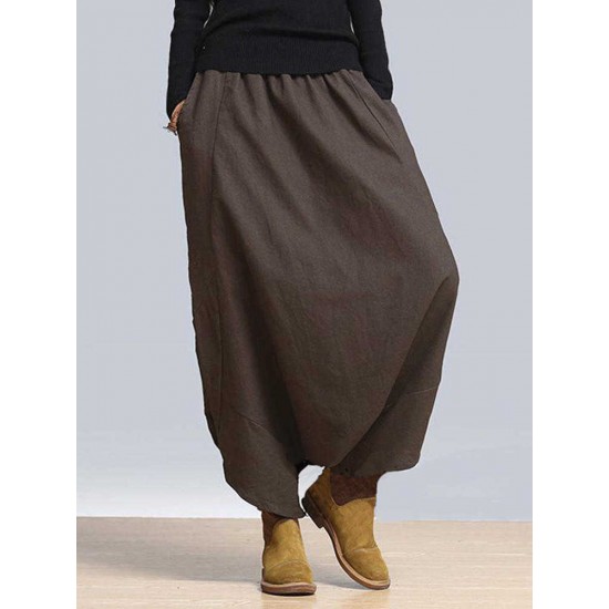 Women Elastic High Waist Street Harem Pants