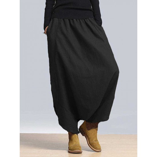 Women Elastic High Waist Street Harem Pants