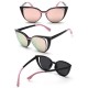 Women Elegant Cat Eye Sunglasses Retro Travel Casual Pierced UV400 Sun Glasses