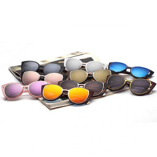 Women Elegant Cat Eye Sunglasses Retro Travel Casual Pierced UV400 Sun Glasses