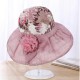 Women Elegant Wide Brim Velvet Flowers Bucket Hat Fashion Inkjet Print Floppy Sunscreen Cap