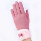 Women Elegant Winter Plush Warm Gloves Bow Lace Outdoor Windproof Christmas Mittens