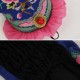 Women Embroidered Flower Glove Dance Long Sleeves Half Finger Wrist Gloves