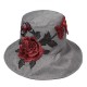 Women Embroidered Flower Large Brimmed Foldable Bucket Hat Uv Protection Sun Beach Cap