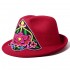 Women Embroidery Flower Small Brim Fedora Hat Ethnic Top Cap