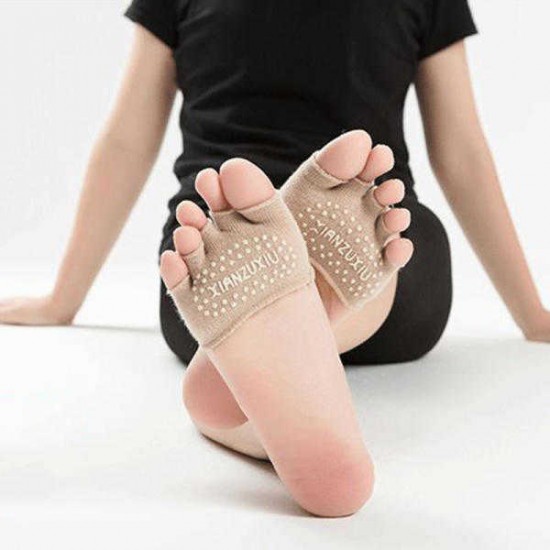 Women Empty Five Toe Silicone No-Slip Foot Gel Cotton Metatarsal Pain Relief Absorber Foot Pad