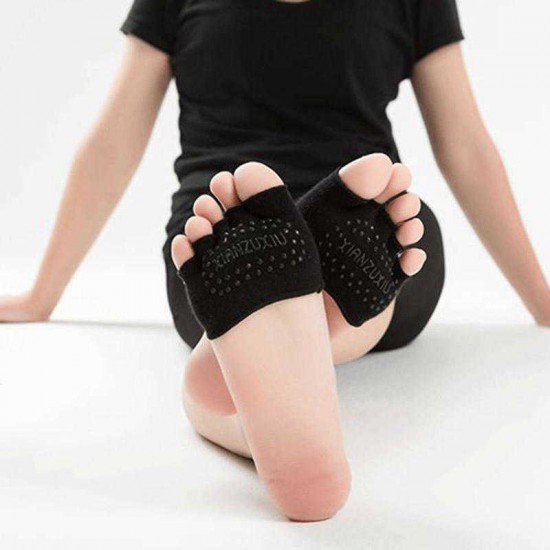 Women Empty Five Toe Silicone No-Slip Foot Gel Cotton Metatarsal Pain Relief Absorber Foot Pad