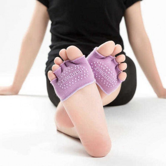 Women Empty Five Toe Silicone No-Slip Foot Gel Cotton Metatarsal Pain Relief Absorber Foot Pad