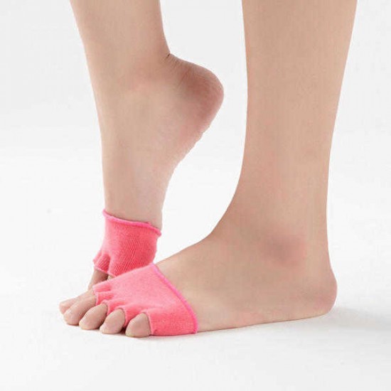 Women Empty Five Toe Silicone No-Slip Foot Gel Cotton Metatarsal Pain Relief Absorber Foot Pad