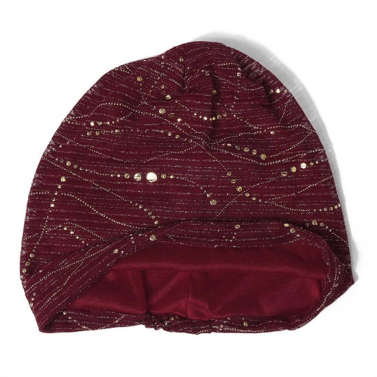 Women Ethnic Cotton Breathable Beanie Cap Fashion Print Brimless Cap