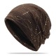 Women Ethnic Cotton Breathable Beanie Cap Fashion Print Brimless Cap