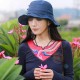 Women Ethnic Cotton Bucket Caps Solid Summer Sunscreen Visor Sun Hat