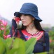 Women Ethnic Cotton Bucket Caps Solid Summer Sunscreen Visor Sun Hat