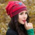 Women Ethnic Embroidery Cotton Beanie Hat Vintage Flower Pattern Elastic Adjustable Caps