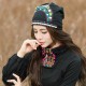 Women Ethnic Embroidery Cotton Elastic Beanie Hat Vintage Beads Decorative Caps Women Ethnic Embroidery Cotton Elastic Beanie Hat Vintage Beads Decorative Caps