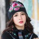 Women Ethnic Embroidery Slouch Skullcap Thin Cotton Breathable Beanie Hat Printting Turban Cap