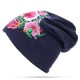 Women Ethnic Embroidery Slouch Skullcap Thin Cotton Breathable Beanie Hat Printting Turban Cap