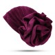 Women Ethnic Pleuche Flannel Big Flower Updo Headband Cap Casual Warm Headscarf Turban Hat