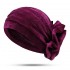 Women Ethnic Pleuche Flannel Big Flower Updo Headband Cap Casual Warm Headscarf Turban Hat