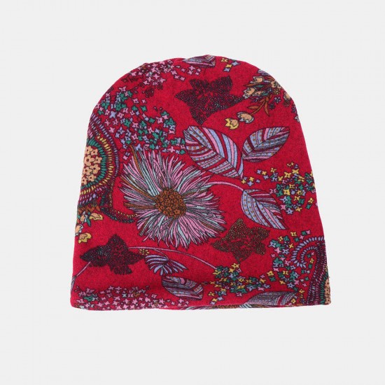 Women Ethnic Style Cap Printed Beanie Hat