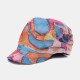 Women Ethnic Style Cap Printed Beanie Hat Flat Cap