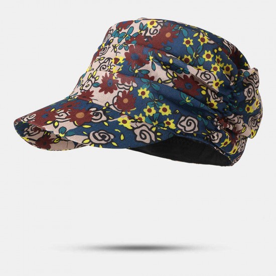 Women Ethnic Style Cap Printed Hat Flat Cap