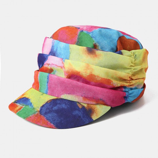 Women Ethnic Style Cap Printed Hat Flat Cap