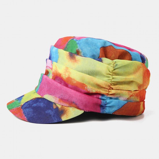 Women Ethnic Style Cap Printed Hat Flat Cap