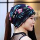 Women Ethnic Style Multi-purpose Beanie Cap Scarf Double Layers Cotton Skull Hat