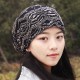 Women Ethnic Style Polyester Breathable Beanie Cap Double Layers Cotton Skull Hat