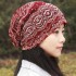 Women Ethnic Style Polyester Breathable Beanie Cap Double Layers Cotton Skull Hat