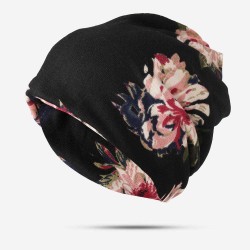 Women Ethnic Style Printed Cap Adjustable Beanie Hat