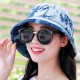 Women Ethnic Style Sunscreen Wide Brimmed Bucket Hat Sun Protection Fisherman Cap