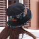 Women Ethnic Style Sunscreen Wide Brimmed Bucket Hat Sun Protection Fisherman Cap