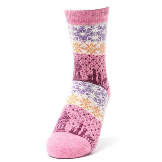 Women Ethnic Style Winter Wool Blend Warm Middle Tube Socks Casual Thick Snowflakes Cute Socks