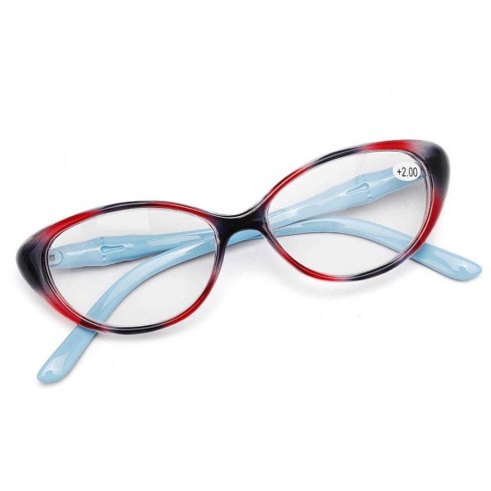 Women Fashion Cat Eye Frame Presbyopic Glasses Floral Ultra-Light Reading Glasses