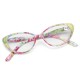 Women Fashion Cat Eye Frame Presbyopic Glasses Floral Ultra-Light Reading Glasses