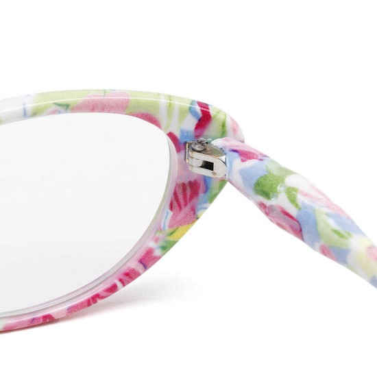 Women Fashion Cat Eye Frame Presbyopic Glasses Floral Ultra-Light Reading Glasses