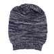 Women Fashion Knitted Woolen Stripe Beanie Hat Casual Foldable Warm Head Cap