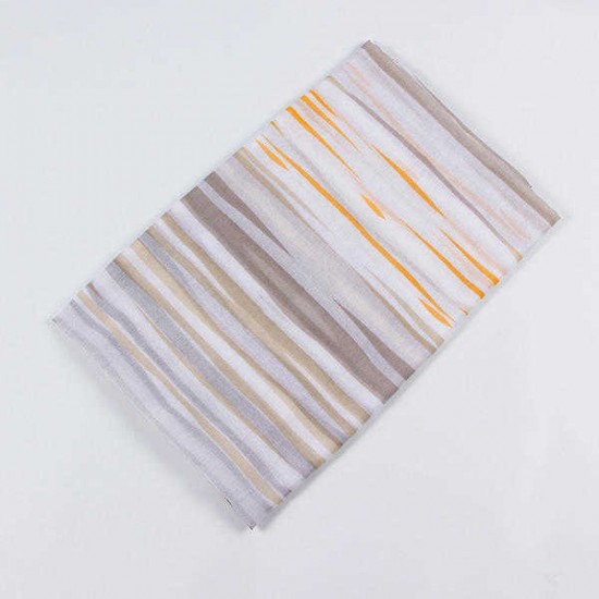 Women Fashion Lightweight Stripe Print Scarf Special Summer Cotton Breathable Shawl for Vacation