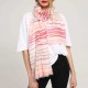 Women Fashion Lightweight Stripe Print Scarf Special Summer Cotton Breathable Shawl for Vacation