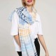 Women Fashion Lightweight Stripe Print Scarf Special Summer Cotton Breathable Shawl for Vacation