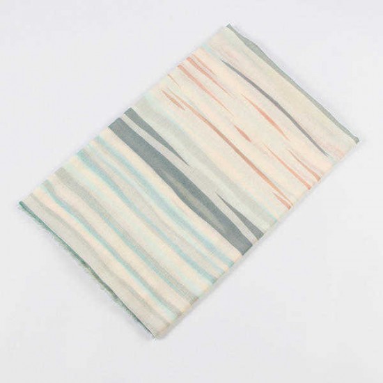 Women Fashion Lightweight Stripe Print Scarf Special Summer Cotton Breathable Shawl for Vacation