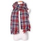 Women Fashion Small Grid Plaid Tassel Knitted Shawl Scarf