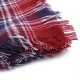 Women Fashion Small Grid Plaid Tassel Knitted Shawl Scarf