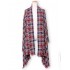 Women Fashion Small Grid Plaid Tassel Knitted Shawl Scarf