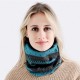 Women Fashion Stripes Knit Hat Scarf Dual-use Warm Knit Beanie